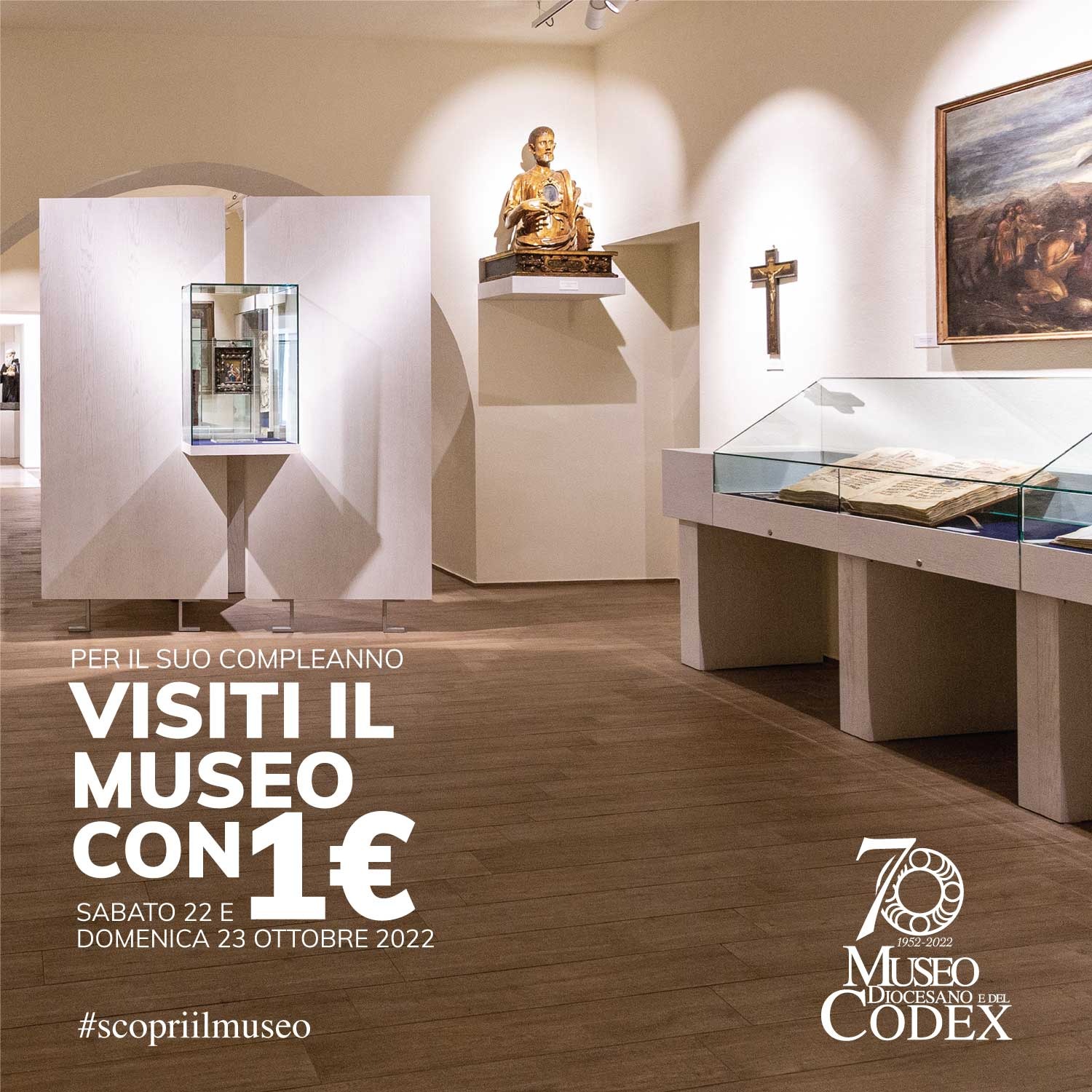 Per i 70 anni del Museo Ingresso speciale a 1 euro Sabato 22 e Domenica 23 Ottobre